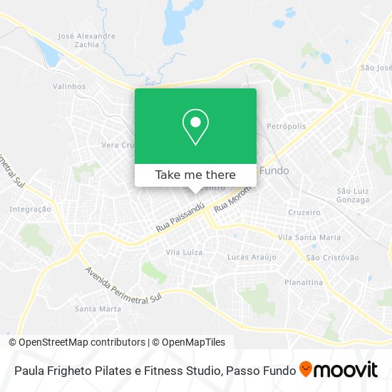 Mapa Paula Frigheto Pilates e Fitness Studio