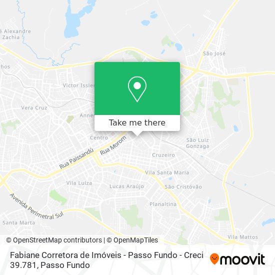 Mapa Fabiane Corretora de Imóveis - Passo Fundo - Creci 39.781