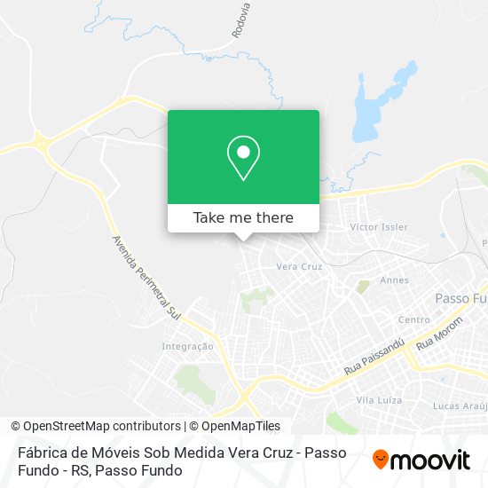 Mapa Fábrica de Móveis Sob Medida Vera Cruz - Passo Fundo - RS