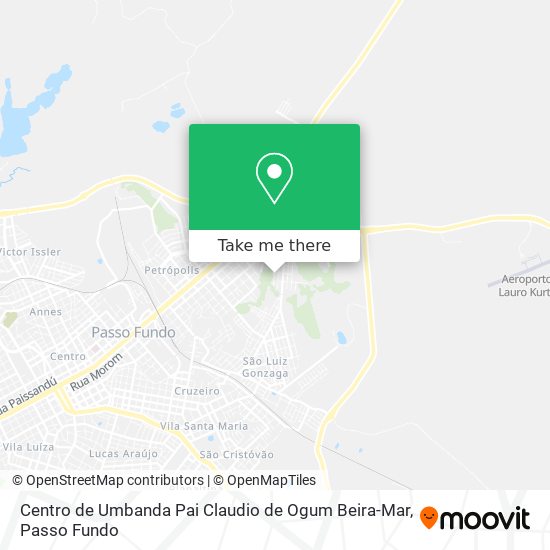 Mapa Centro de Umbanda Pai Claudio de Ogum Beira-Mar
