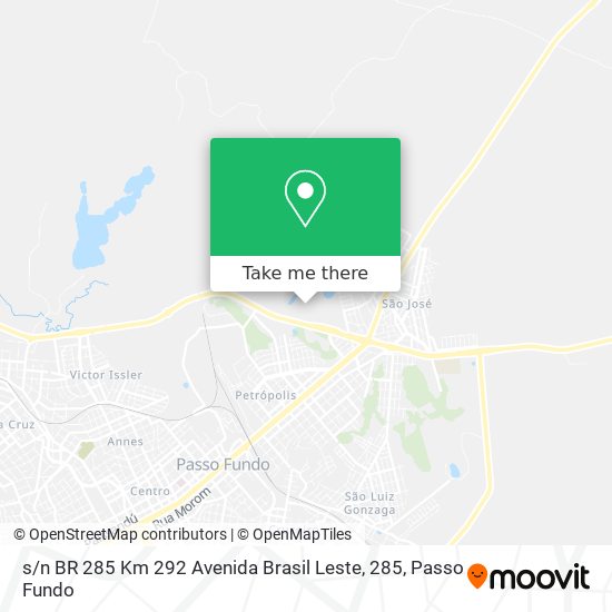 Mapa s / n BR 285 Km 292 Avenida Brasil Leste, 285