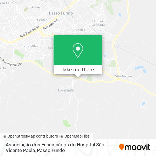 Mapa Associação dos Funcionários do Hospital São Vicente Paula