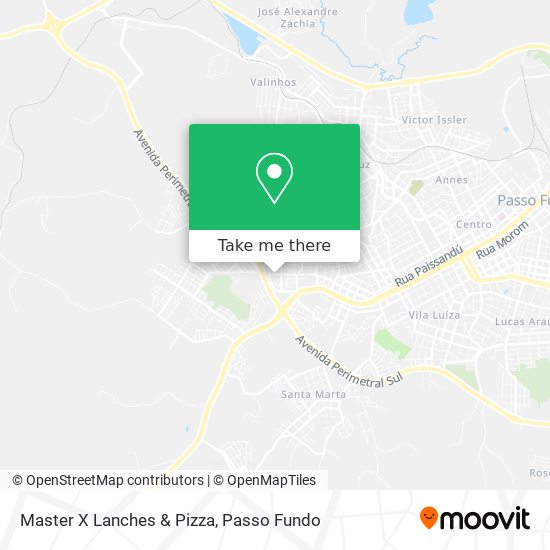 Mapa Master X Lanches & Pizza
