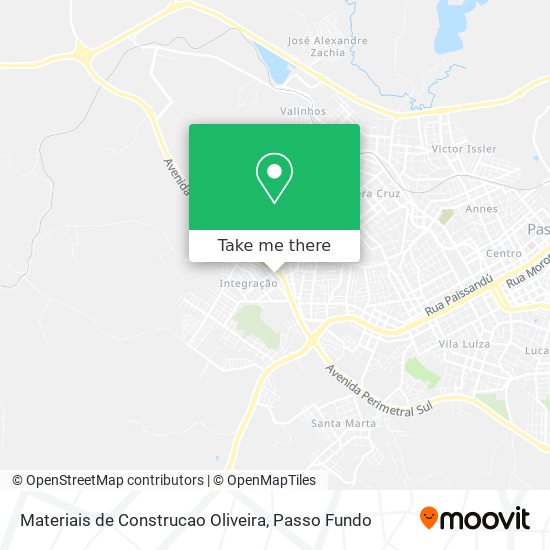 Mapa Materiais de Construcao Oliveira