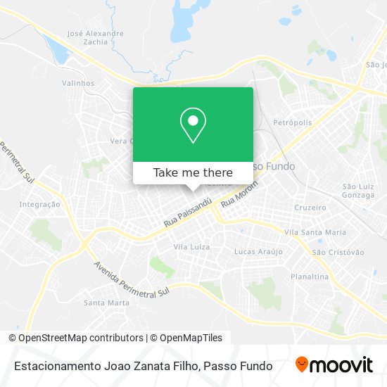 Mapa Estacionamento Joao Zanata Filho