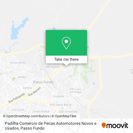 Padilha Comercio de Pecas Automotores Novos e Usados map