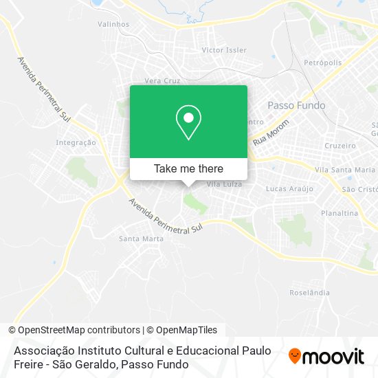 Mapa Associação Instituto Cultural e Educacional Paulo Freire - São Geraldo