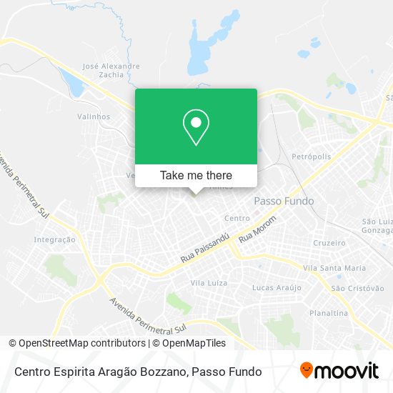 Mapa Centro Espirita Aragão Bozzano