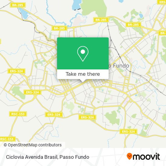 Ciclovia Avenida Brasil map