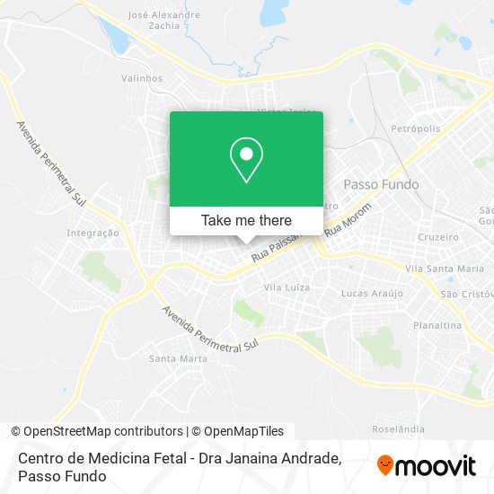 Mapa Centro de Medicina Fetal - Dra Janaina Andrade