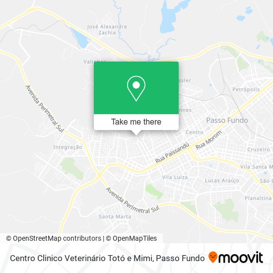 Mapa Centro Clinico Veterinário Totó e Mimi