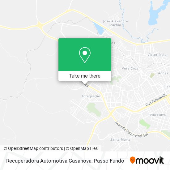 Recuperadora Automotiva Casanova map