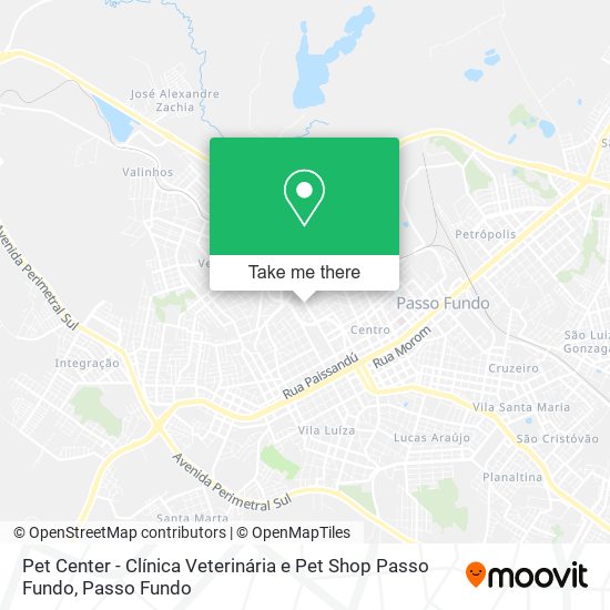 Mapa Pet Center - Clínica Veterinária e Pet Shop Passo Fundo