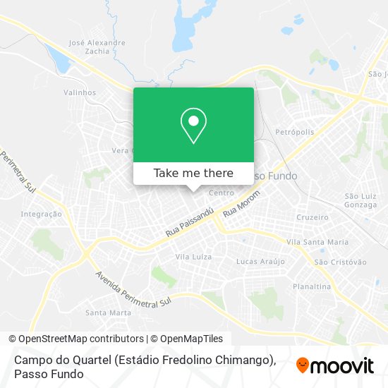 Mapa Campo do Quartel (Estádio Fredolino Chimango)