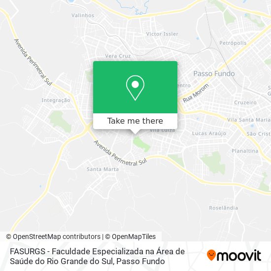 Mapa FASURGS - Faculdade Especializada na Área de Saúde do Rio Grande do Sul