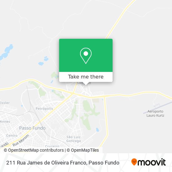 Mapa 211 Rua James de Oliveira Franco