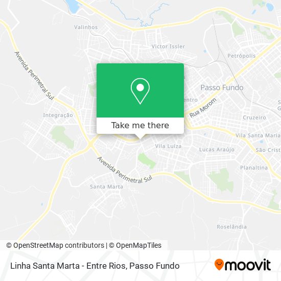Linha Santa Marta - Entre Rios map