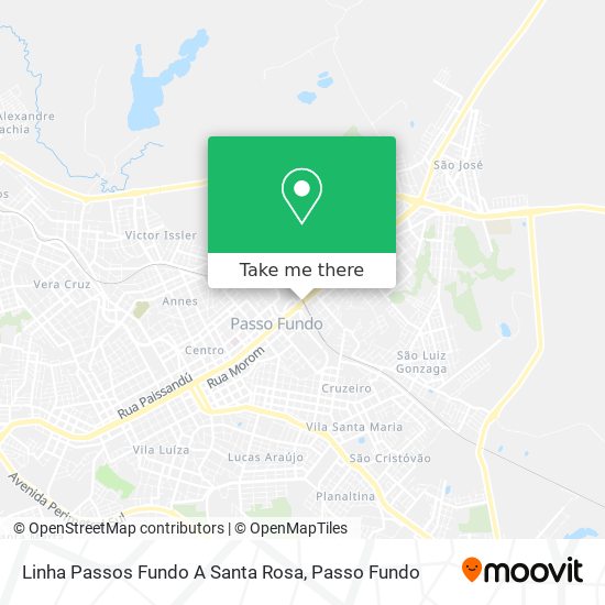 Linha Passos Fundo A Santa Rosa map