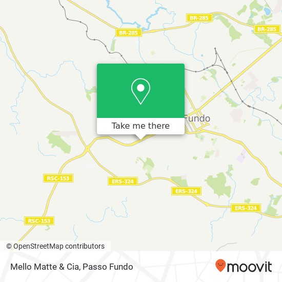 Mapa Mello Matte & Cia, Avenida Brasil Oeste, 2064 Boqueirão Passo Fundo-RS 99025-004