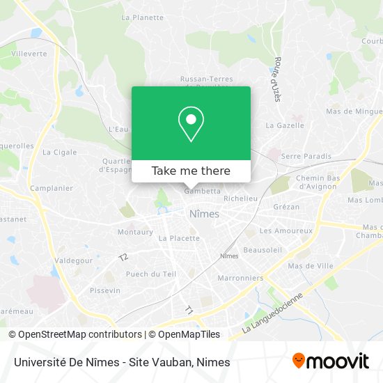 Université De Nîmes - Site Vauban map