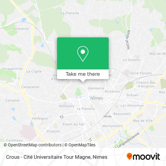 Crous - Cité Universitaire Tour Magne map