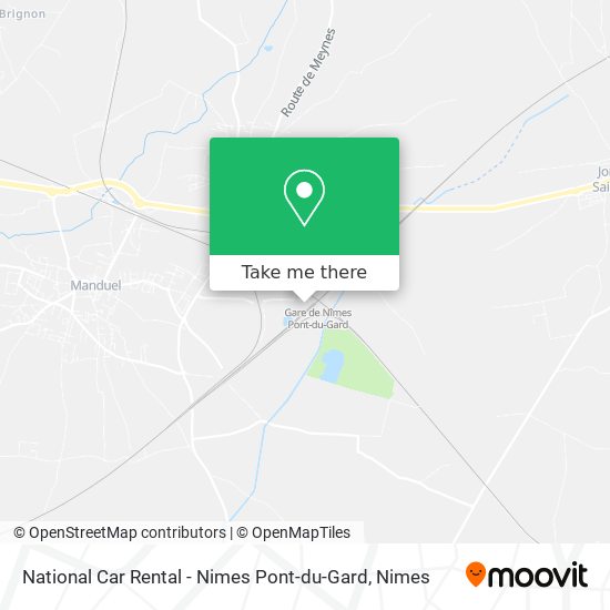 Mapa National Car Rental - Nimes Pont-du-Gard