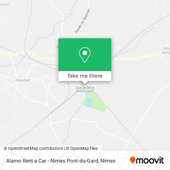 Mapa Alamo Rent a Car - Nimes Pont-du-Gard