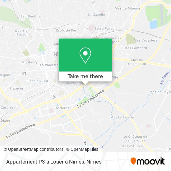 Appartement P3 à Louer à Nîmes map