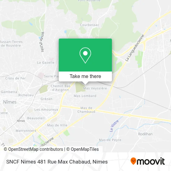 SNCF Nimes 481 Rue Max Chabaud map