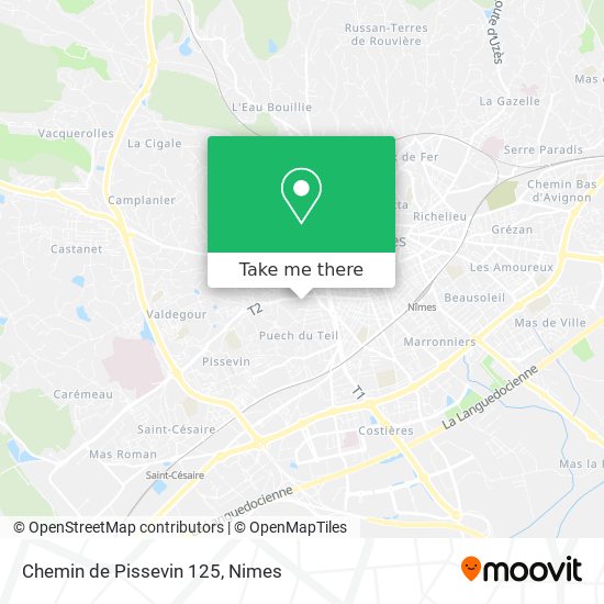 Mapa Chemin de Pissevin 125