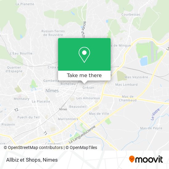 Mapa Allbiz et Shops