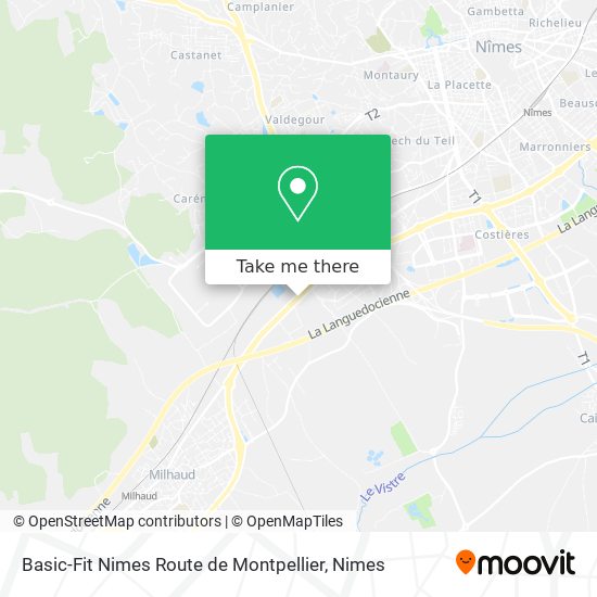 Mapa Basic-Fit Nimes Route de Montpellier