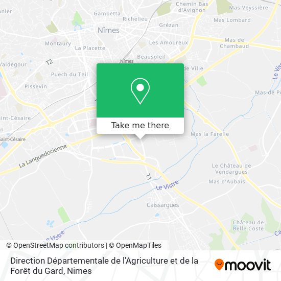 Mapa Direction Départementale de l'Agriculture et de la Forêt du Gard