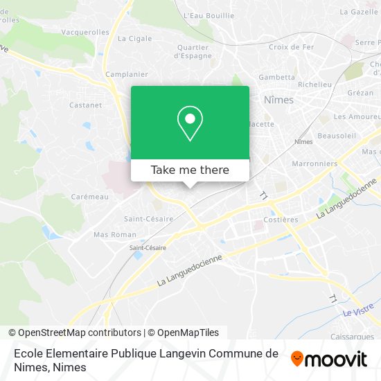 Ecole Elementaire Publique Langevin Commune de Nimes map