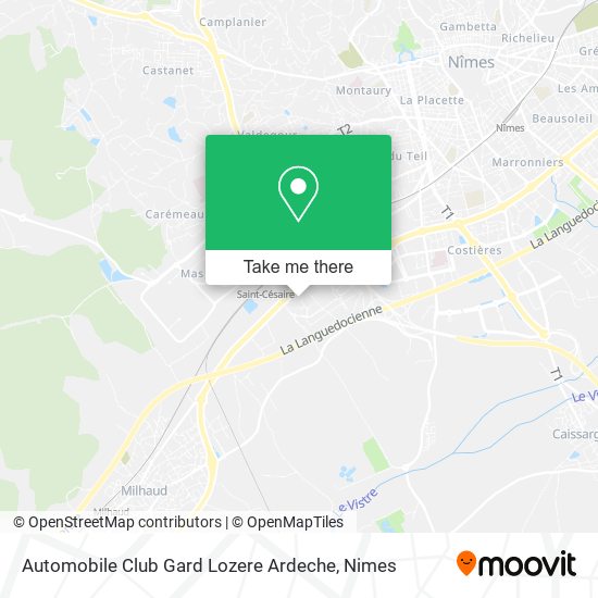 Automobile Club Gard Lozere Ardeche map