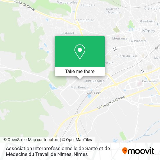 Mapa Association Interprofessionnelle de Santé et de Médecine du Travail de Nîmes