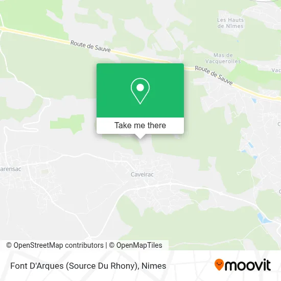 Font D'Arques (Source Du Rhony) map