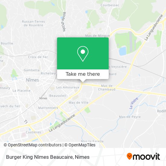 Mapa Burger King Nîmes Beaucaire