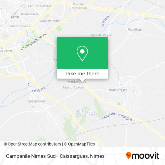Mapa Campanile Nimes Sud - Caissargues