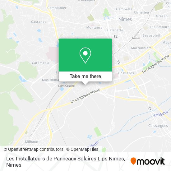 Mapa Les Installateurs de Panneaux Solaires Lips Nîmes