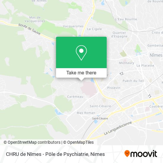 Mapa CHRU de Nîmes - Pôle de Psychiatrie