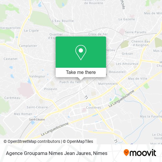 Agence Groupama Nimes Jean Jaures map