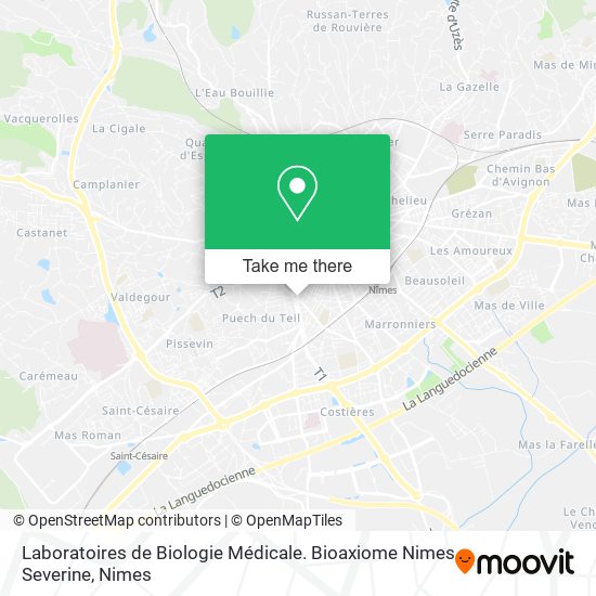 Laboratoires de Biologie Médicale. Bioaxiome Nimes Severine map