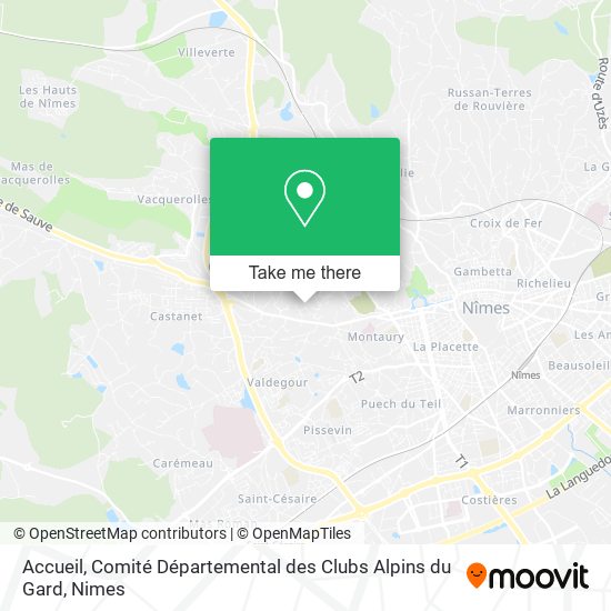 Mapa Accueil, Comité Départemental des Clubs Alpins du Gard