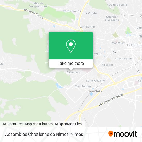 Mapa Assemblee Chretienne de Nimes