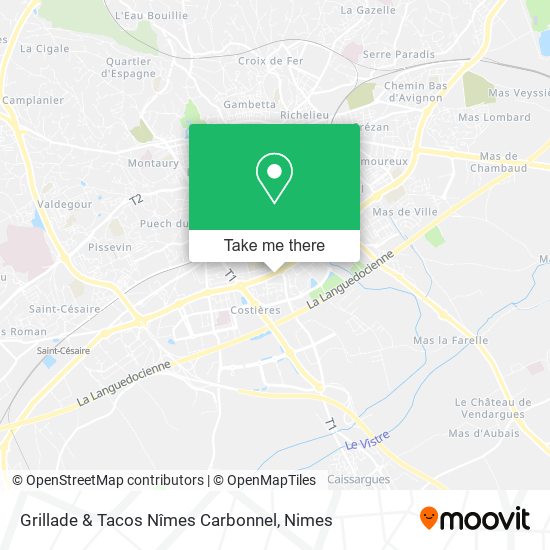 Grillade & Tacos Nîmes Carbonnel map