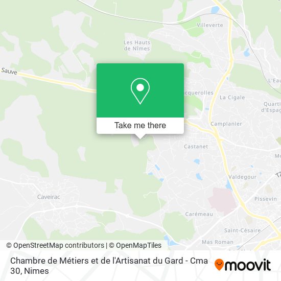 Mapa Chambre de Métiers et de l'Artisanat du Gard - Cma 30