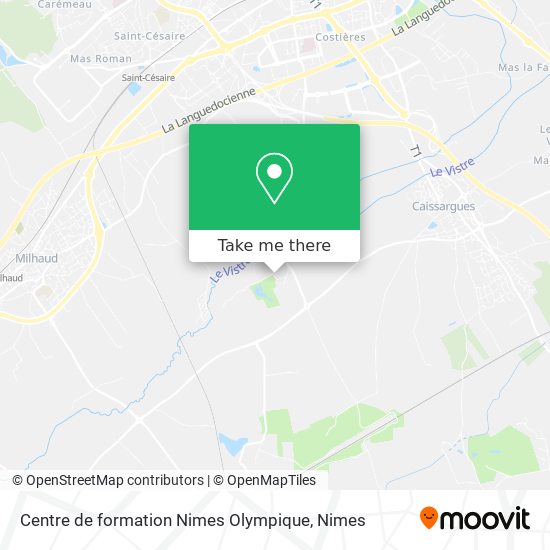 Mapa Centre de formation Nimes Olympique