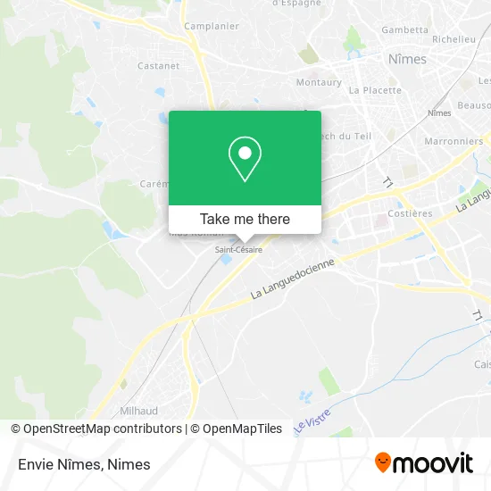 Envie Nîmes map