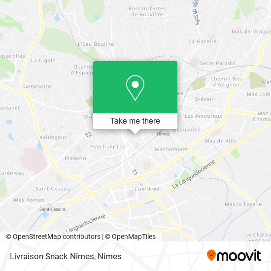Livraison Snack Nîmes map